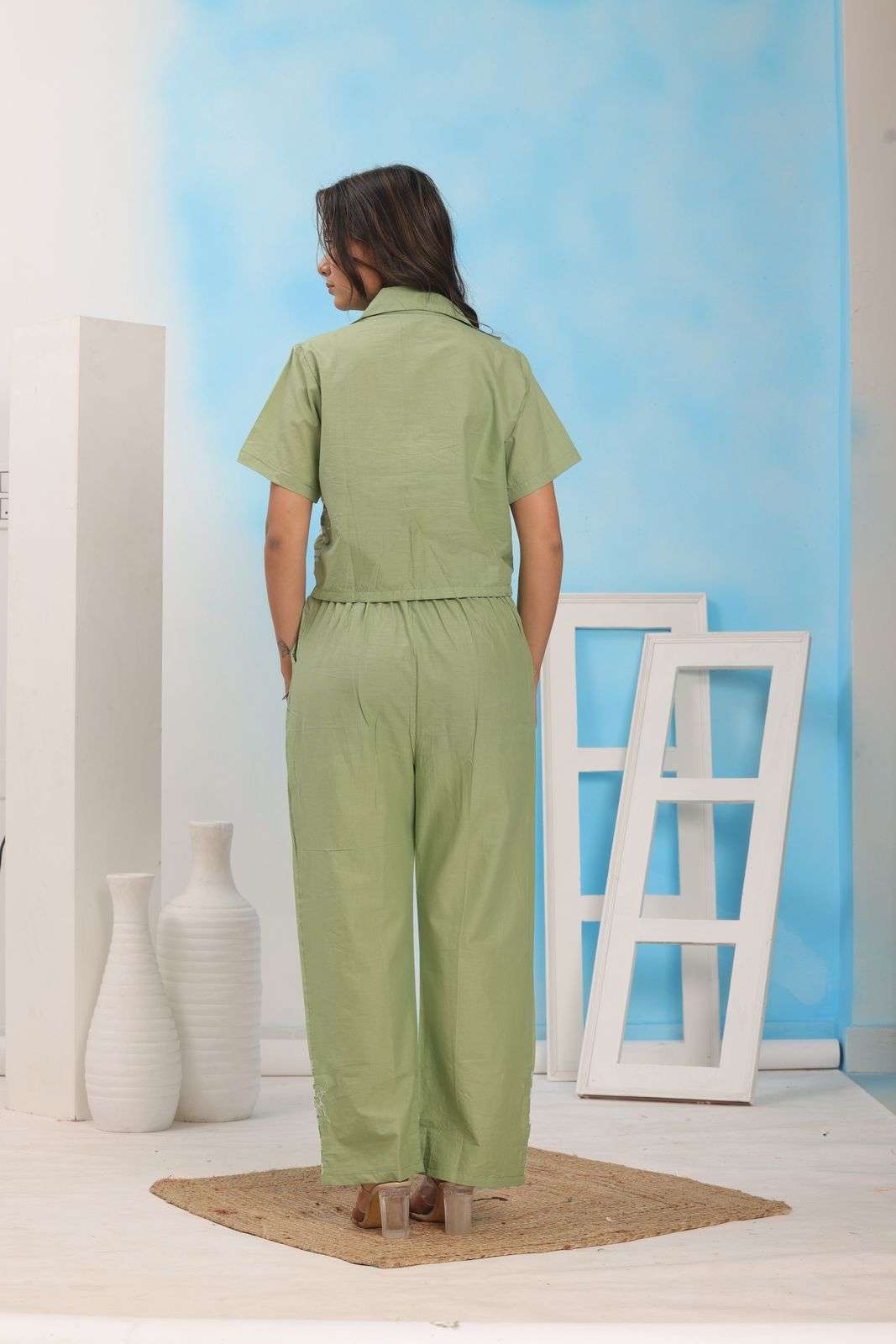 Nature-Inspired Beauty ? Floral Embroidered Cotton Dress (M) - Image 7